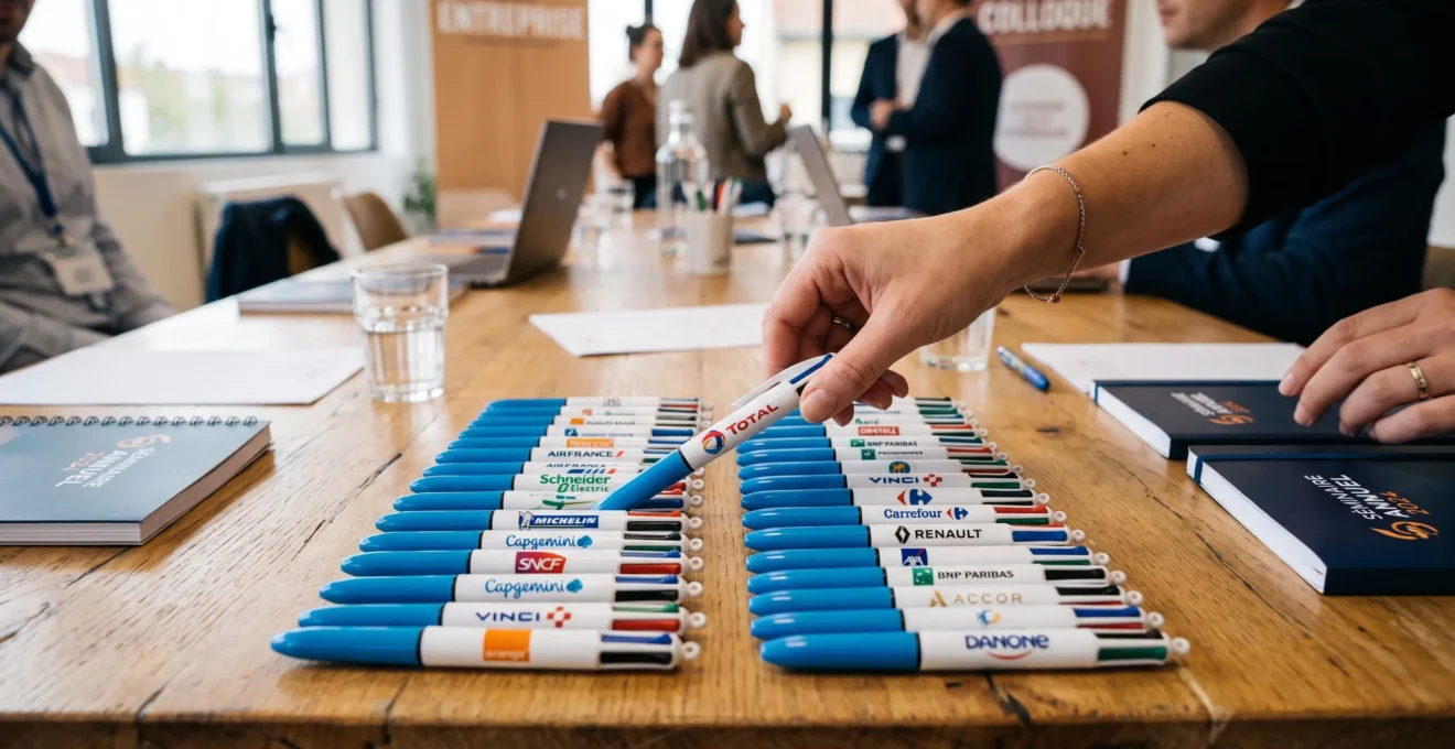 Mains utilisant les quatre couleurs d'un stylo BIC 4 couleurs pour annoter un document professionnel avec un code couleur
